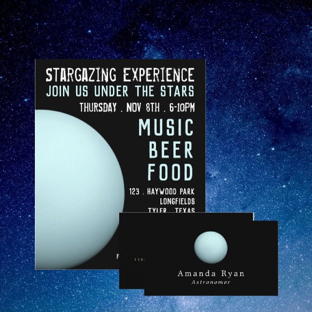 Flyer Planet Uranus, anuncio de evento Planetario (Subido por el creador)