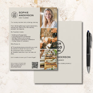 Flyer Planificador de Eventos QR de Logotipo Personaliza