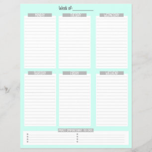 Flyer Planificador semanal Lista de tareas pendientes
