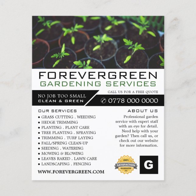 Flyer Plantas de tomate, Servicio de jardinería, Horticu (Frente)