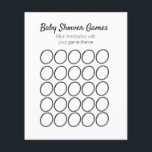 Flyer Plantilla circular para juegos de baby shower<br><div class="desc">Plantillas de tema de bingo para juegos de baby shower</div>