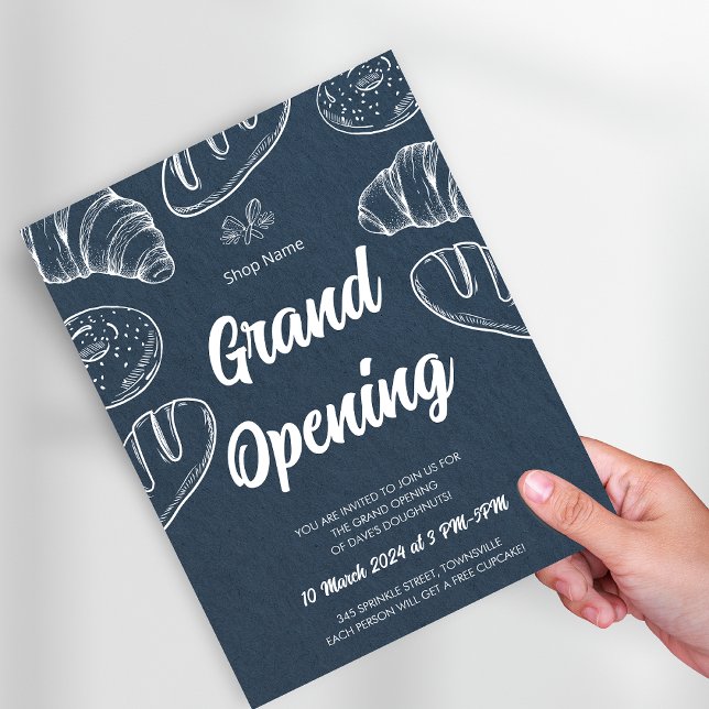 Flyer Plantilla de apertura de gran negocio de panadería (Pastry Bakery Business Grand Opening Template Flyer)