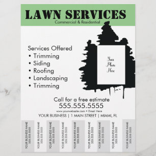 Flyer Plantilla de árbol de Lawn Services Foto de desgar