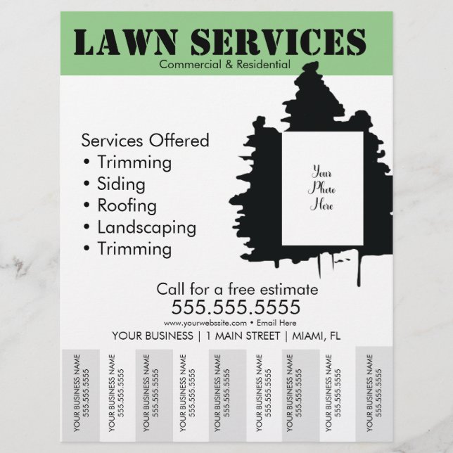 Flyer Plantilla de árbol de Lawn Services Foto de desgar (Frente)