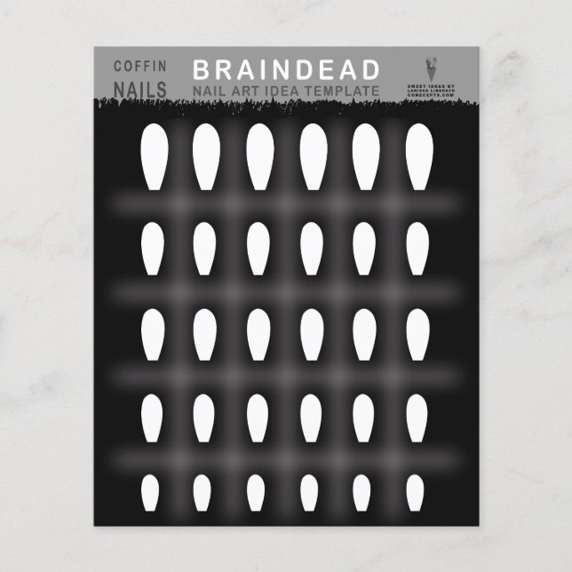Flyer Plantilla de arte de uñas de Coffin Braindead (Frente)