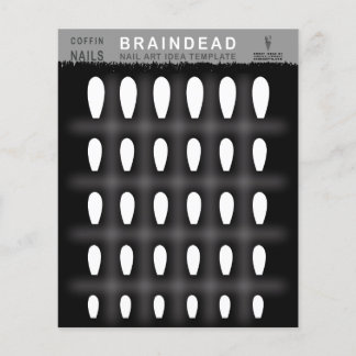 Flyer Plantilla de arte de uñas de Coffin Braindead