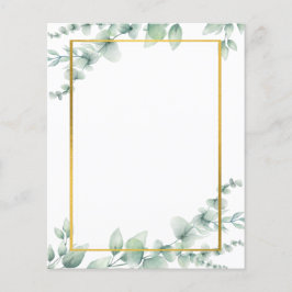 Flyer Plantilla de BODA de oro de LeahG Eucalyptus Green