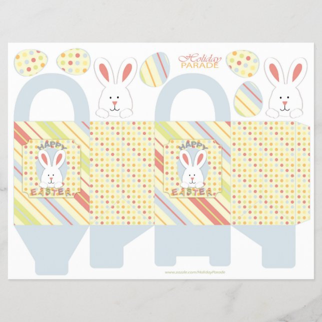 Flyer Plantilla de caja de conejo de Pascua (Frente)