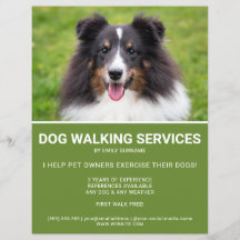 Plantilla de Caminata de Perro Verde de la Foto de