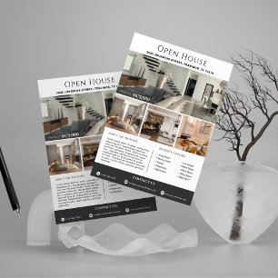 Flyer Plantilla de Casa Abierta de Lujo Moderno para Bie