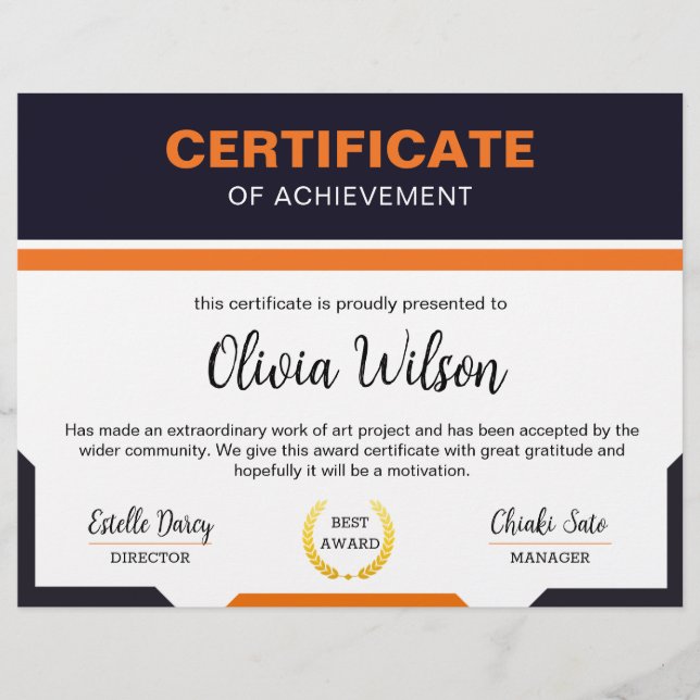 Flyer Plantilla de certificado (Frente)