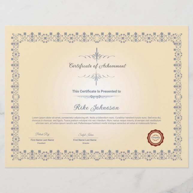 Flyer Plantilla de certificado (Frente)