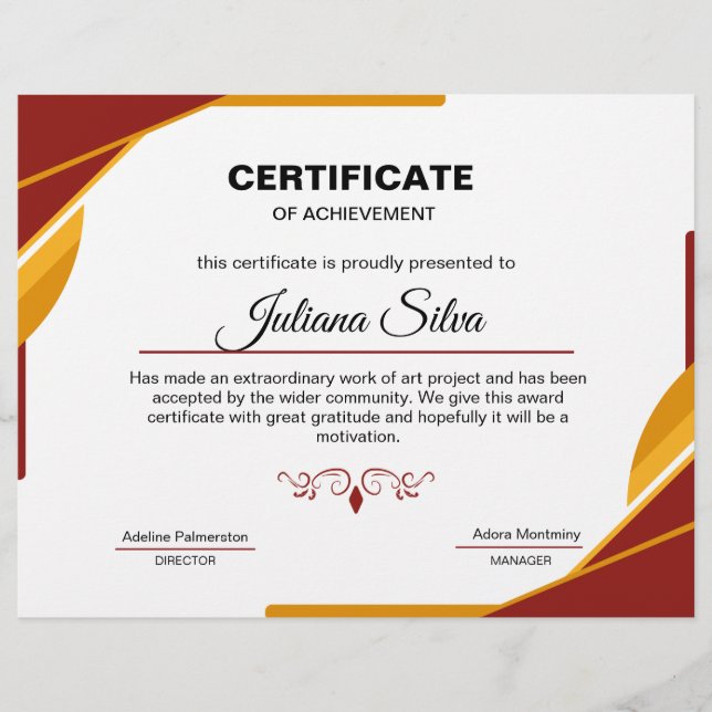 Flyer Plantilla de certificado de conformidad (Frente)