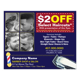 Flyer Plantilla de cupón de Personalizable de peluquería