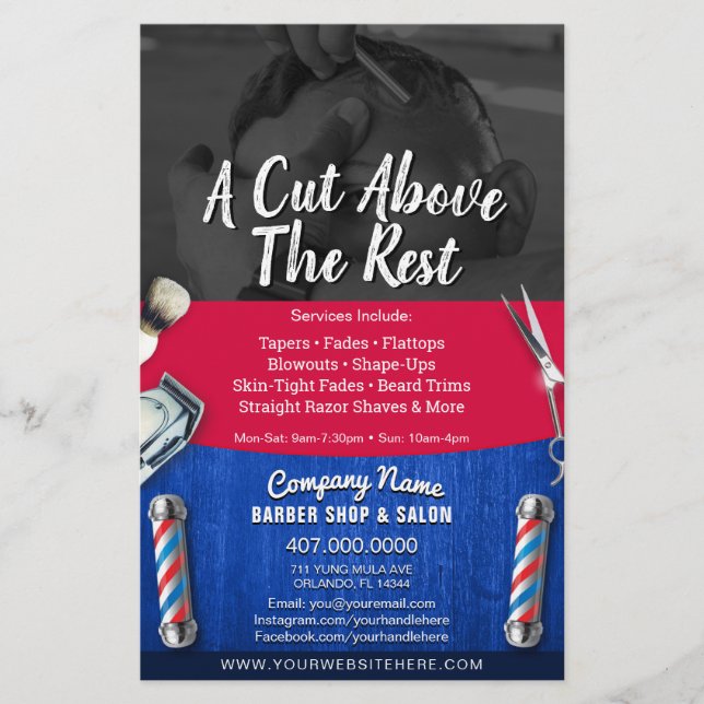 Flyer Plantilla de cupón de Personalizable de peluquería (Frente)