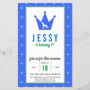 Flyer Plantilla de Gran Danés para el cumpleaños de un p