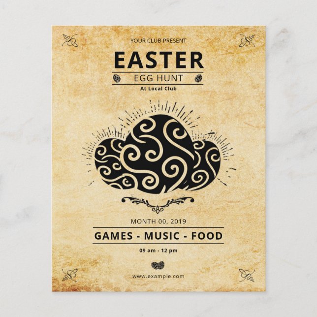 Flyer Plantilla de invitación de fiesta de Pascua (Frente)