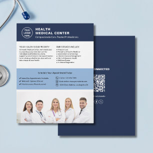 Flyer Plantilla de logotipo de médico de clínica de aten