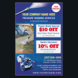 Flyer Plantilla de media página de lavado de corriente a<br><div class="desc">Personalizar este diseño de plancha de volante de media página de lavado a presión (lavado de energía) para satisfacer sus necesidades y negocios. Esta plantilla de lavado a presión muestra el fondo de la arandela a presión y de las cuentas de agua.</div>
