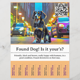 Flyer Plantilla de perro encontrado desglosable