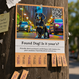 Flyer Plantilla de Perro Encontrado para Desprendible