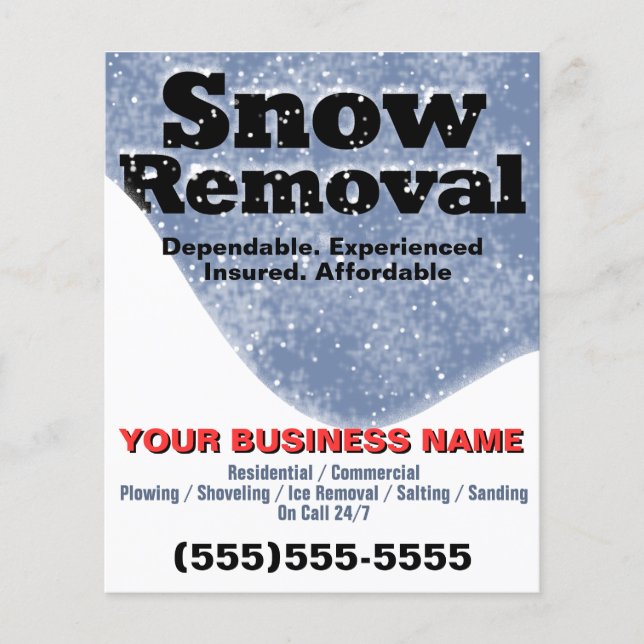 Flyer Plantilla de promoción de eliminación de Nieve de  (Frente)