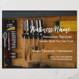Flyer Plantilla de Tarjeta de Visita de Mano de Obra Pro