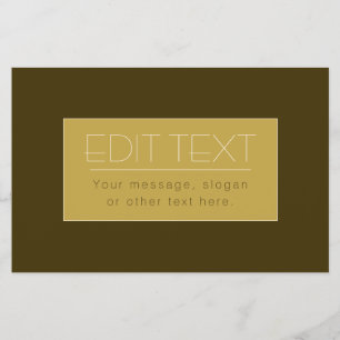 Flyer Plantilla de texto editable con estilo Dorado vi