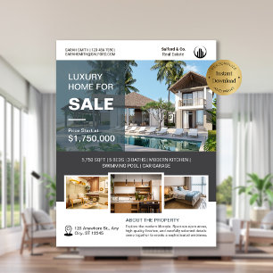 Flyer Plantilla de ventas de Casa Inmobiliaria con logot