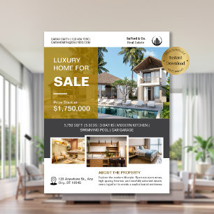 Flyer Plantilla de ventas de Casa Inmobiliaria con logot