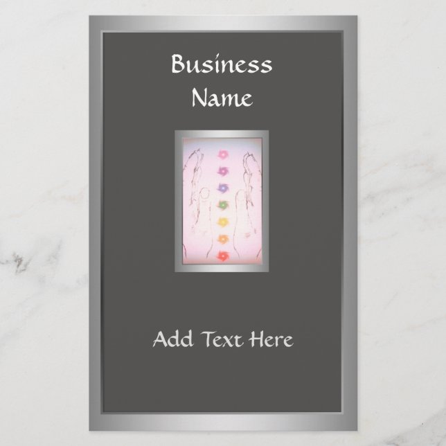 Flyer Plantilla holística de manos de curación de plata (Frente)