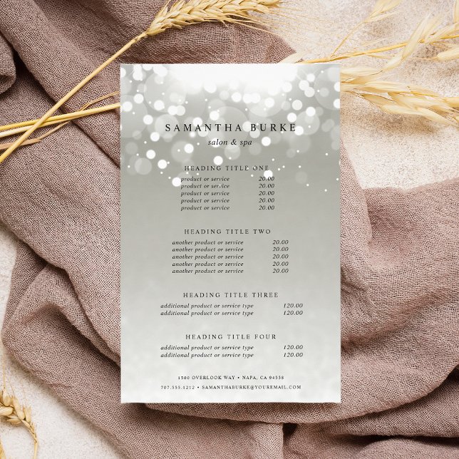 Flyer Platinum Glow Price & Services (Subido por el creador)