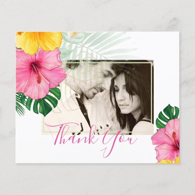 Flyer Playa del Paraíso Tropical Boda Florales vibrantes (Frente)