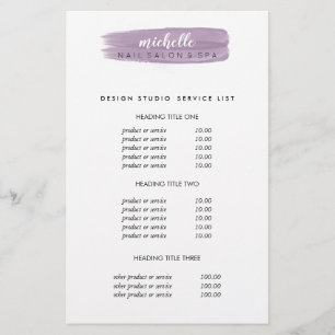 Flyer Plum Nail Polaco Brush Salon Precios y Servicios