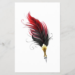 Flyer Pluma de plumas rojas con nido de oro