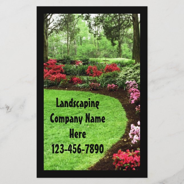 Flyer Plush Green Landscape Lawrence Care Business (Frente)
