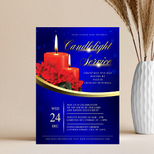 Flyer Poinsettia de Luces Navideñas Iglesia Azul