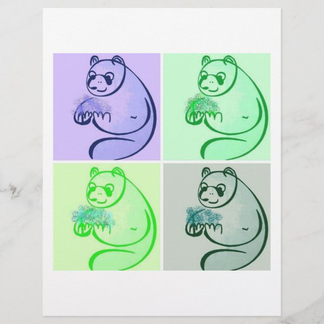 Flyer Pop Art del oso panda (Frente)