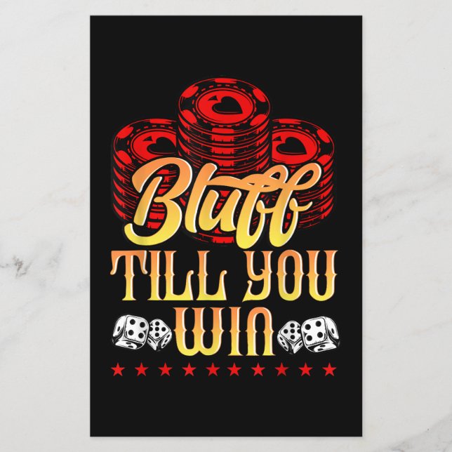 Flyer Póquer divertido | Amo El Bluff De Poker Hasta Que (Frente)