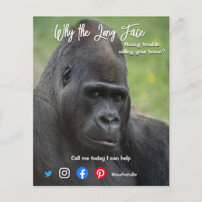 Flyer postal de propiedad inmobiliaria larga cara ape (Frente)