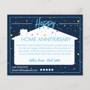 Flyer Postales inmobiliarias de aniversario de inicio