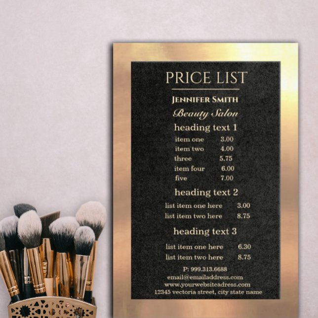 Flyer Póster de Artista de Maquillaje Black Gold (Subido por el creador)