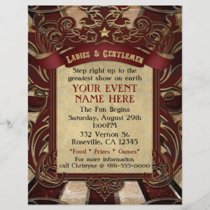 Flyer Póster de circo de carnaval vintage para eventos e