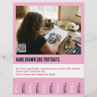 Flyer Póster de dibujo de retrato de perro Desgarrar 