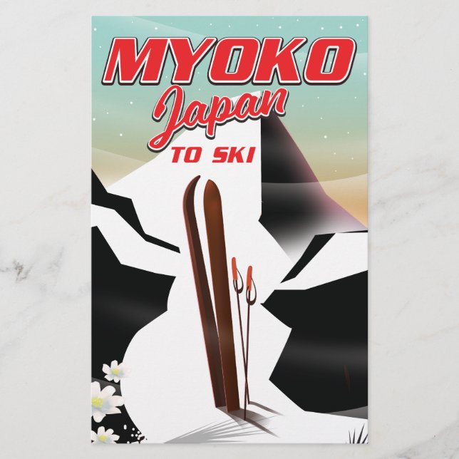 Flyer poster de esquí de myoko japan (Frente)