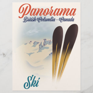 Flyer Poster de esquí de Panorama British Columbia Canad