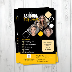 Flyer Póster de estilista de cabello diseño personalizad