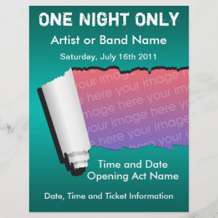 Flyer Póster de Música por Una Noche
