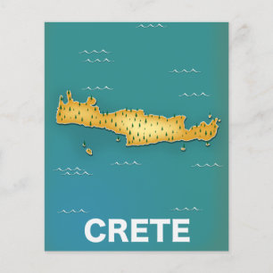 Flyer Póster de viaje mapa de Creta