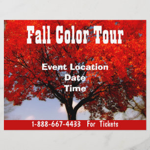 Flyer Póster del evento de la gira de colores de otoño E